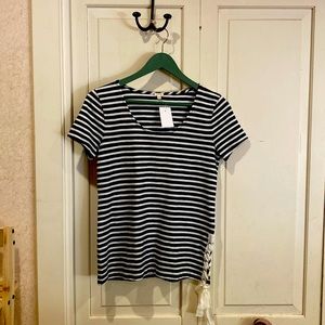 J. Crew brand new never worn T-shirt. Left side tie. 100% cotton.